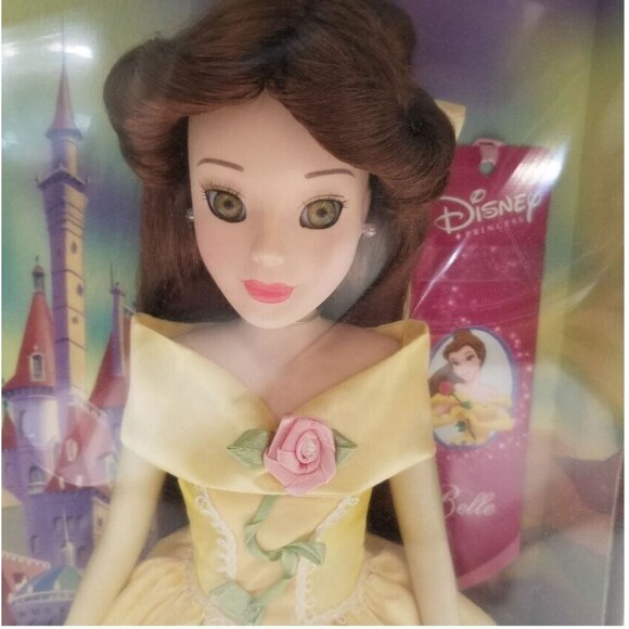 Disney Princess Belle Porcelain Keepsake Doll Brass Key Classic Collection NEW - Picture 2 of 5